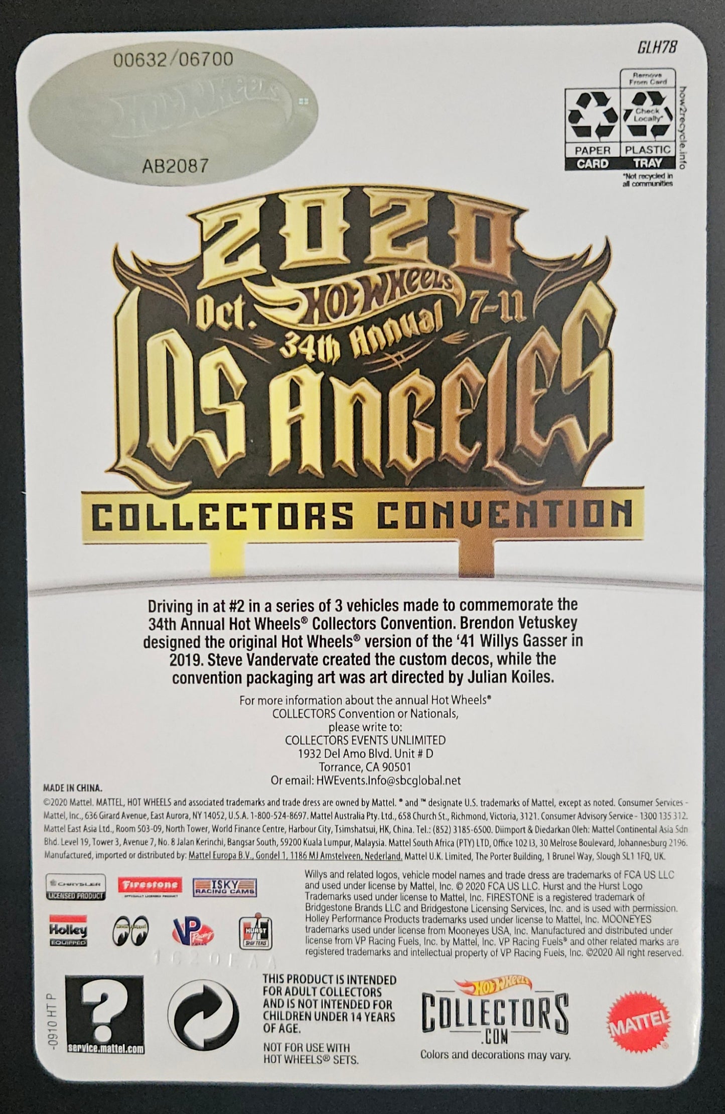 Hot Wheels 34th Collectors Convention '41 Willys Gasser