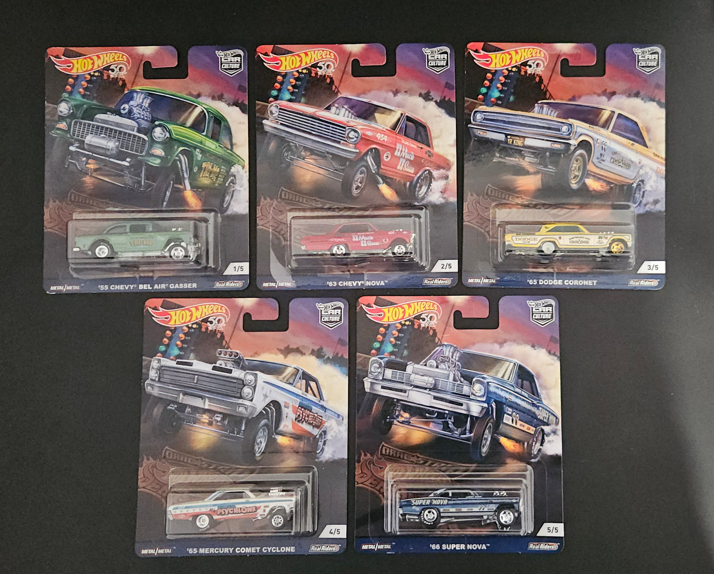 Hot Wheels Premium - Drag Strip Demons Full Set - Circa 2019
