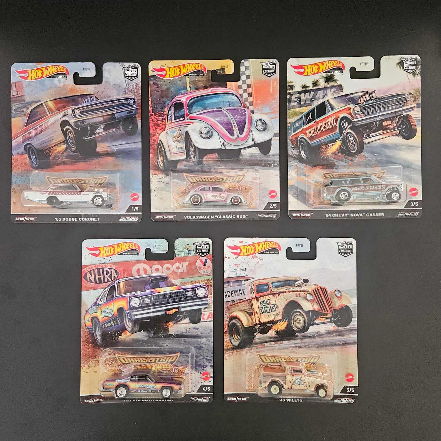 Hot Wheels Premium - Dragstrip Demons 2 Full Set - Circa 2023