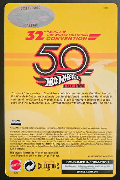 Hot Wheels 32nd Collectors Convention Datsun 510 Wagon
