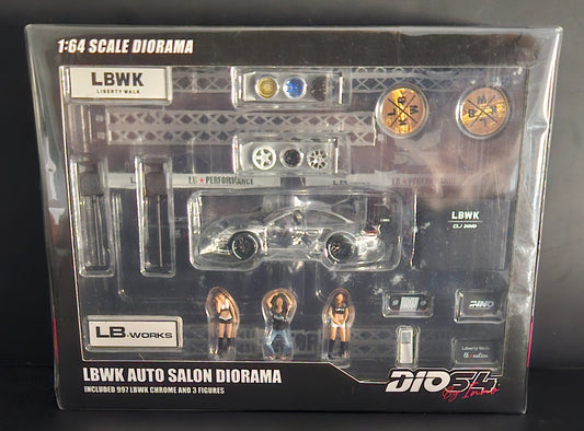 Inno64 LBWK Auto Salon Diorama with Porsche 997
