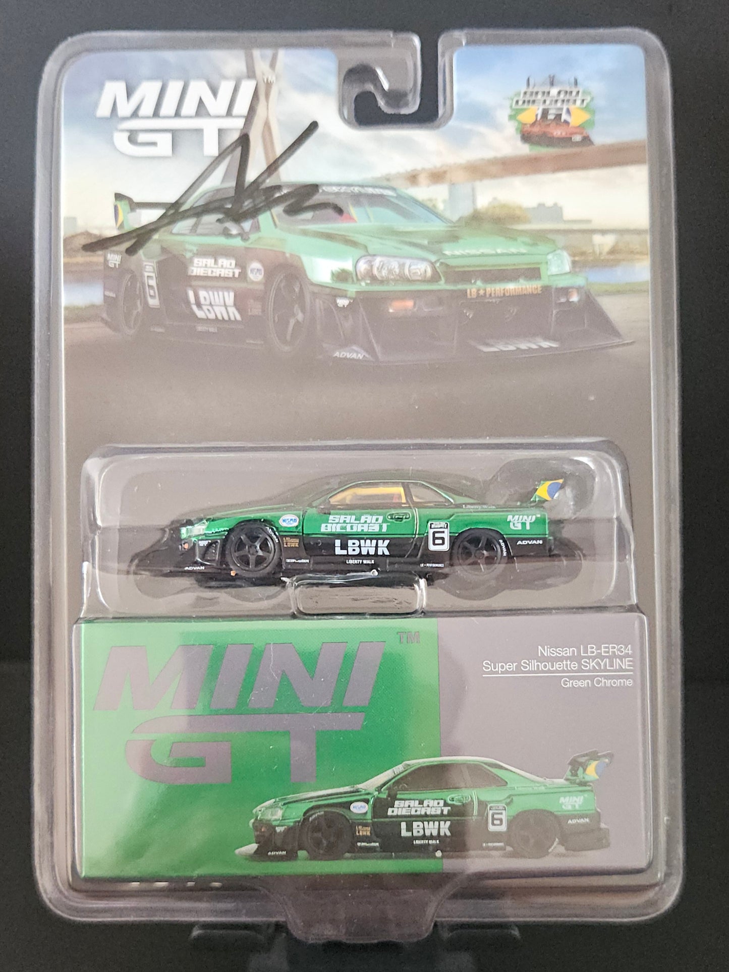 MiniGT Brazil Salao Diecast 6 2025 Exclusive Nissan LB-ER34 Super Silhouette - #1016
