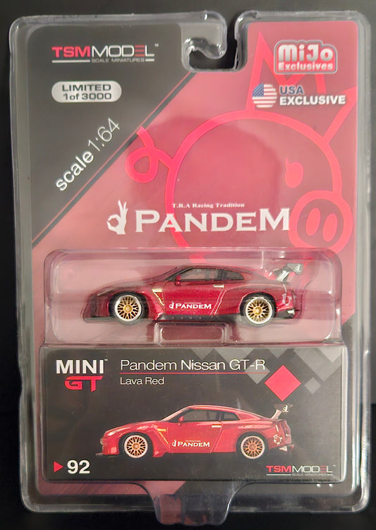 MiniGT MIJO U.S Exclusive Lava Red LB Works Nissan GTR - #92