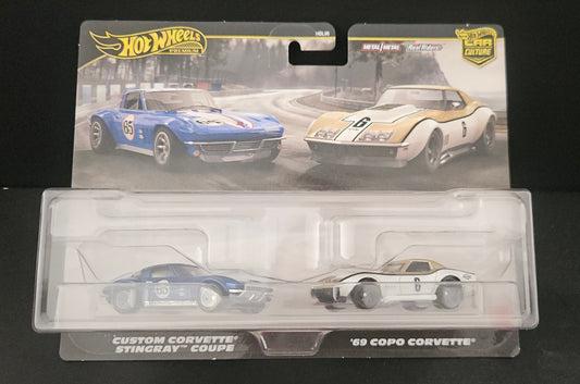 Hot Wheels Twin Pack - Custom Corvette Stingray Coupe / '69 COPO Corvette