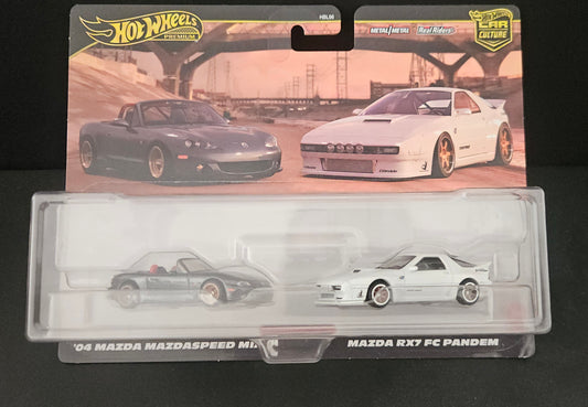 Hot Wheels Twin Pack - '04 Mazda Mazdaspeed Miata / Mazda RX7 FC Pandem