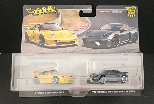 Hot Wheels Twin Pack - Porsche 993 GT2 / Porsche 718 Cayman GT4